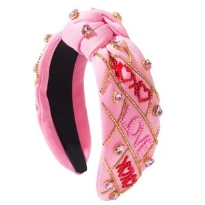 Pink Beaded Valentine Headband